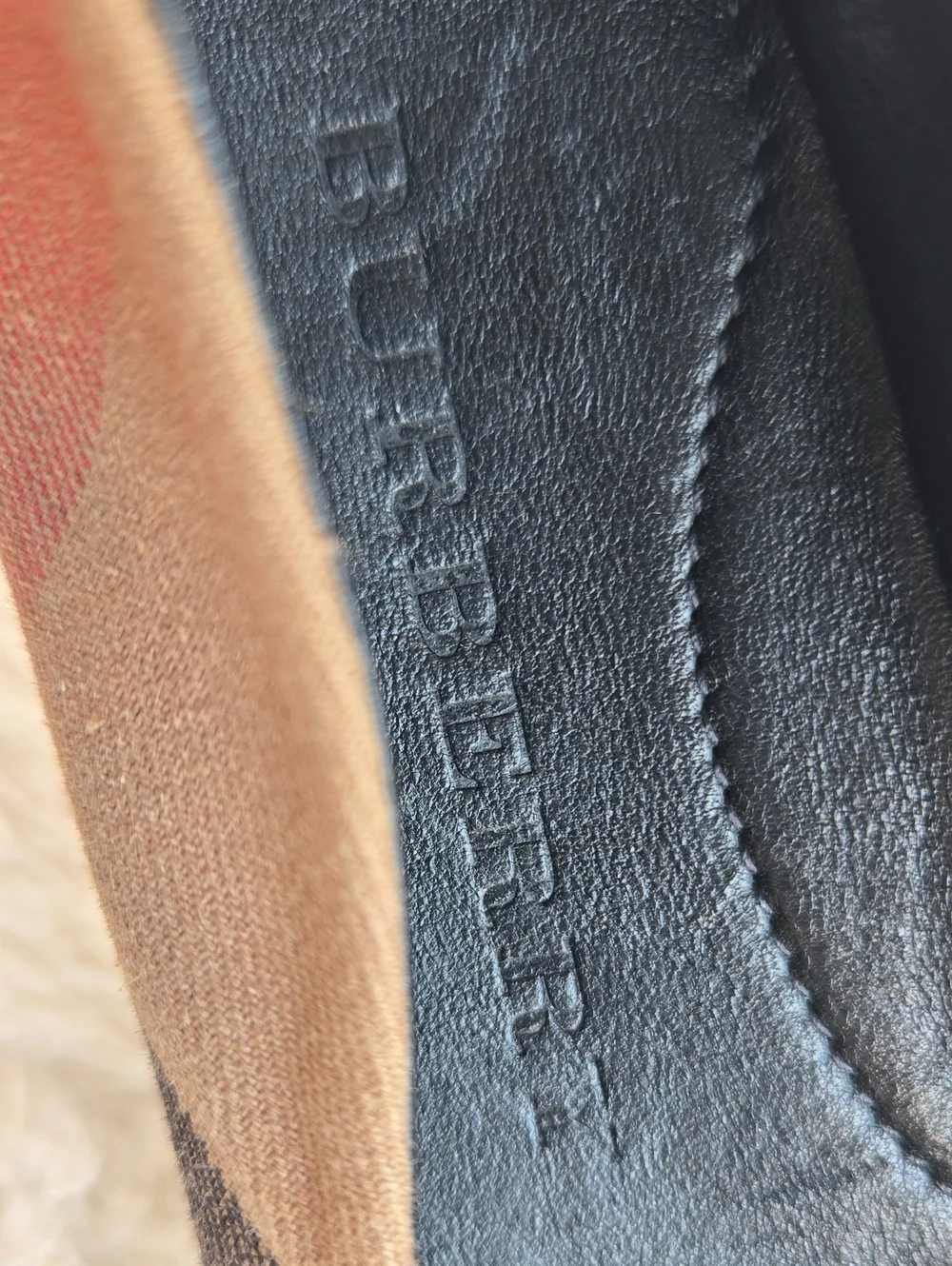 Burberry Classic Check Canvas & Leather Buckle Flats